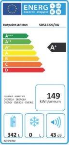 Hotpoint-SDS-1722-JHA-Khlschrank-A-175-cm-Hhe-149-kWhJahr-Khlteil-342-Liter-nur-0408-kWh24-Stunden-Edelstahl-0-1