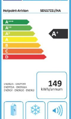 Hotpoint-SDS-1722-JHA-Khlschrank-A-175-cm-Hhe-149-kWhJahr-Khlteil-342-Liter-nur-0408-kWh24-Stunden-Edelstahl-0-1